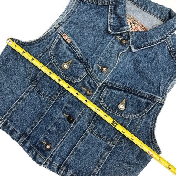 Vintage Express Denim Blue Jean VTG Vest - Picture 6 of 9